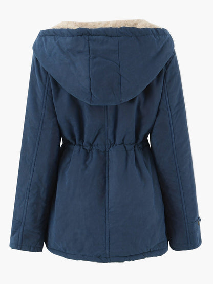 Damska parka z kapturem w stylu casual na zimę