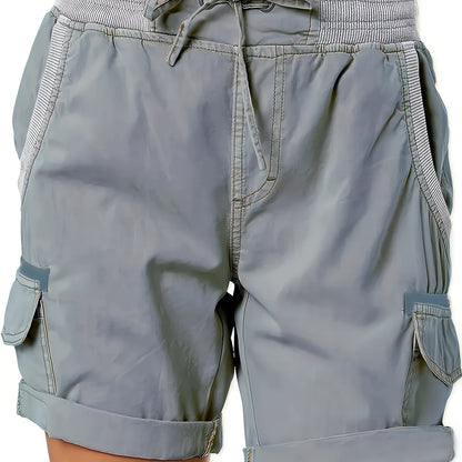 Shorts décontractés pour femme style cargo avec poches et cordon – Idéal pour l'été et les loisirs