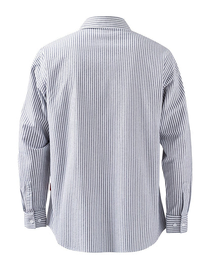 Chemise décontractée à rayures pour homme – Style polyvalent pour le quotidien et les loisirs