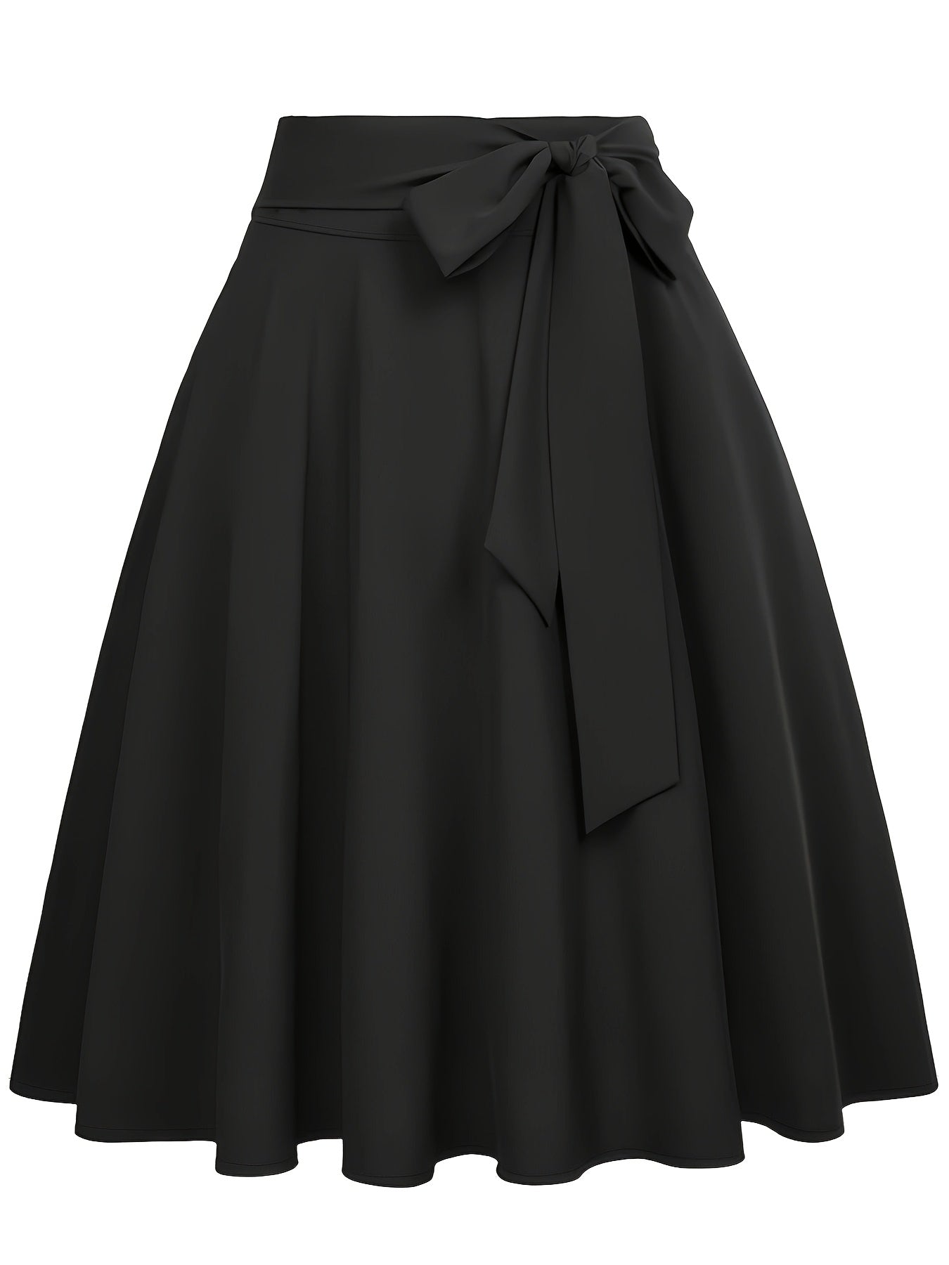 Falda skater para mujer elegante de talle alto con cinturón anudado – Estilo sofisticado para todas las ocasiones