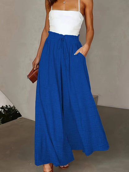 Pantalon large taille haute femme style élégant pour printemps et automne