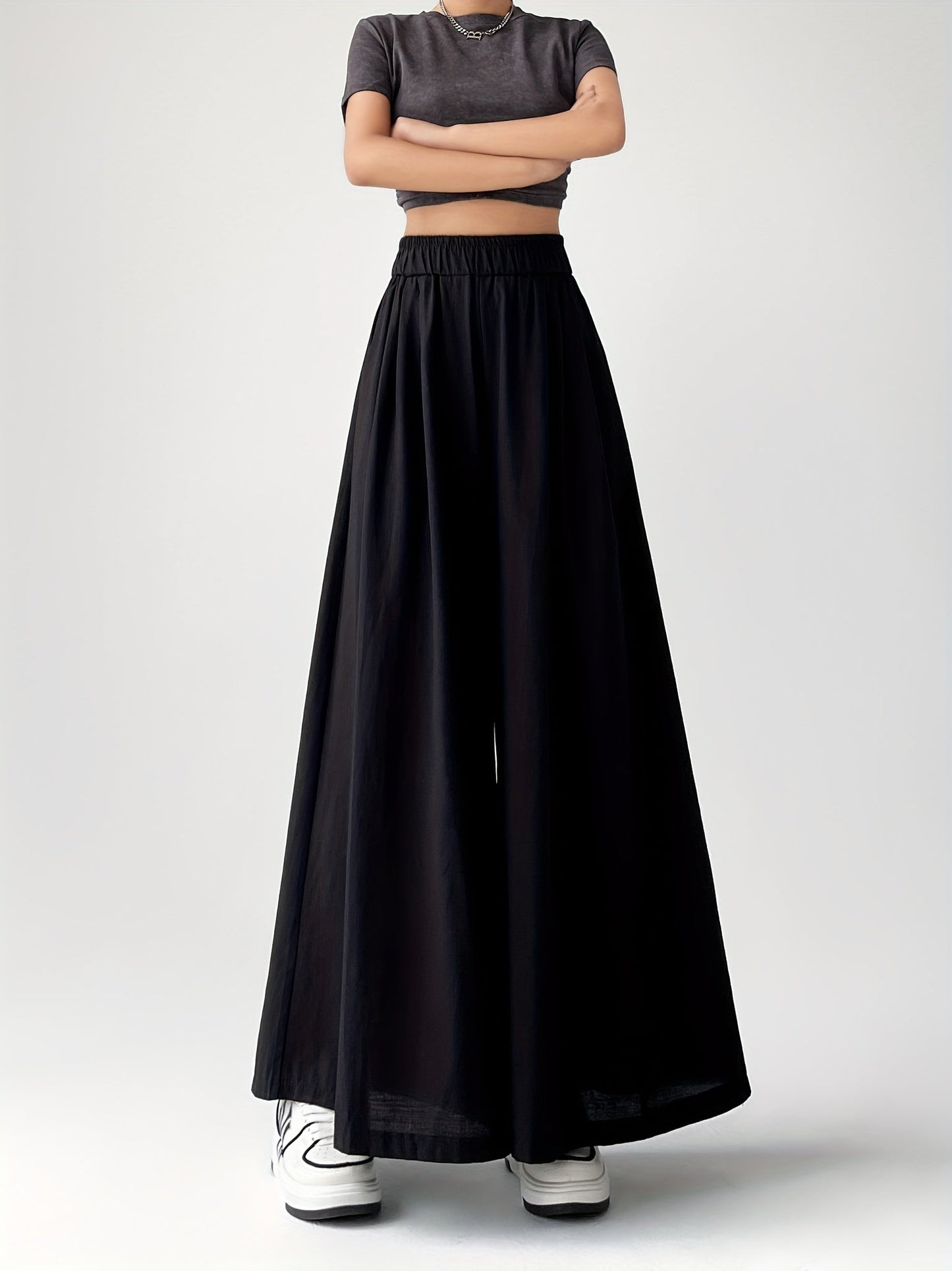 Wide-leg culotte-style pants for women, loose fit, casual trendy style