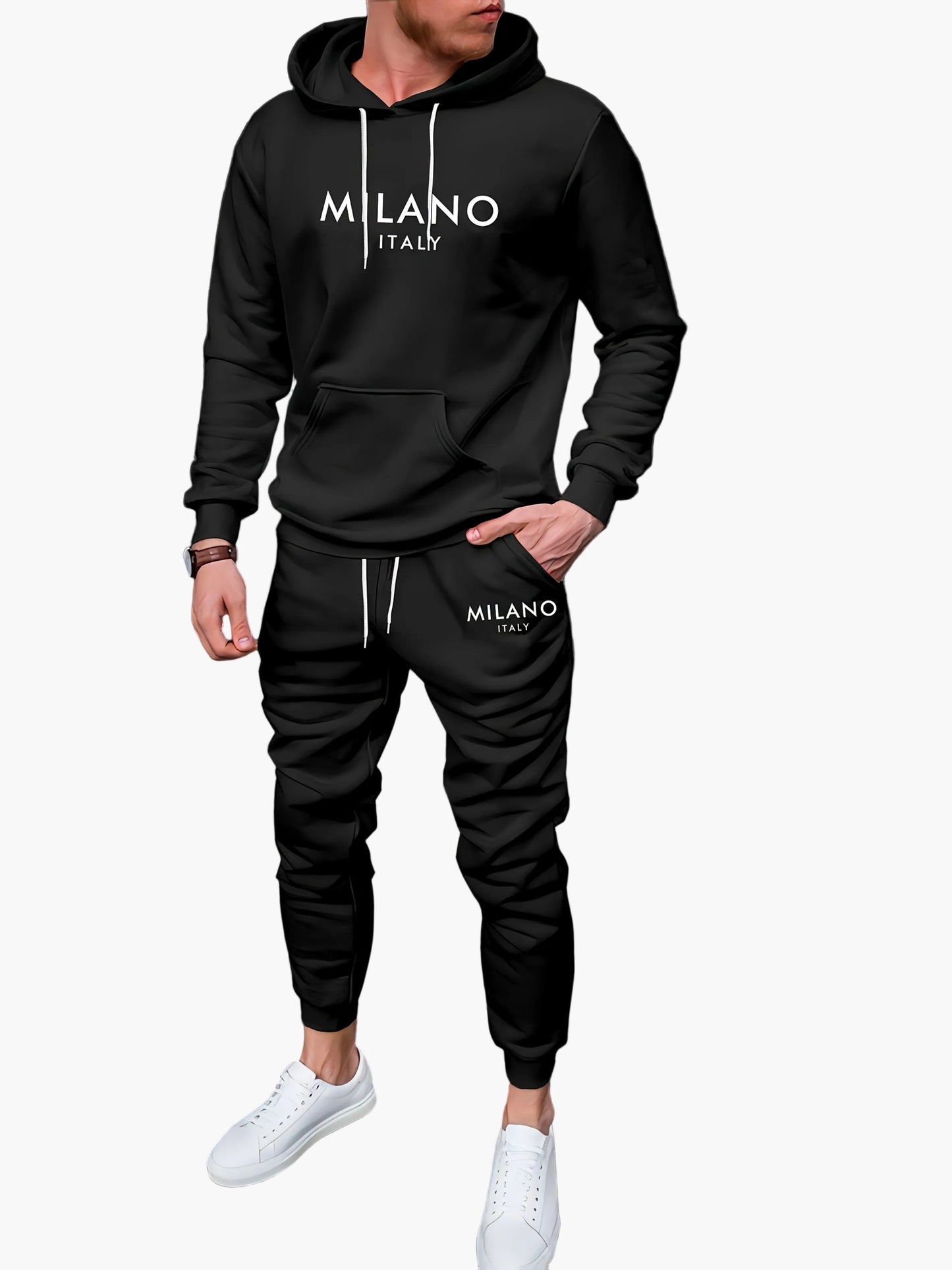 Survêtement à Capuche Homme MILANO ITALY – Ensemble Sweat et Jogging Style Urbain Décontracté