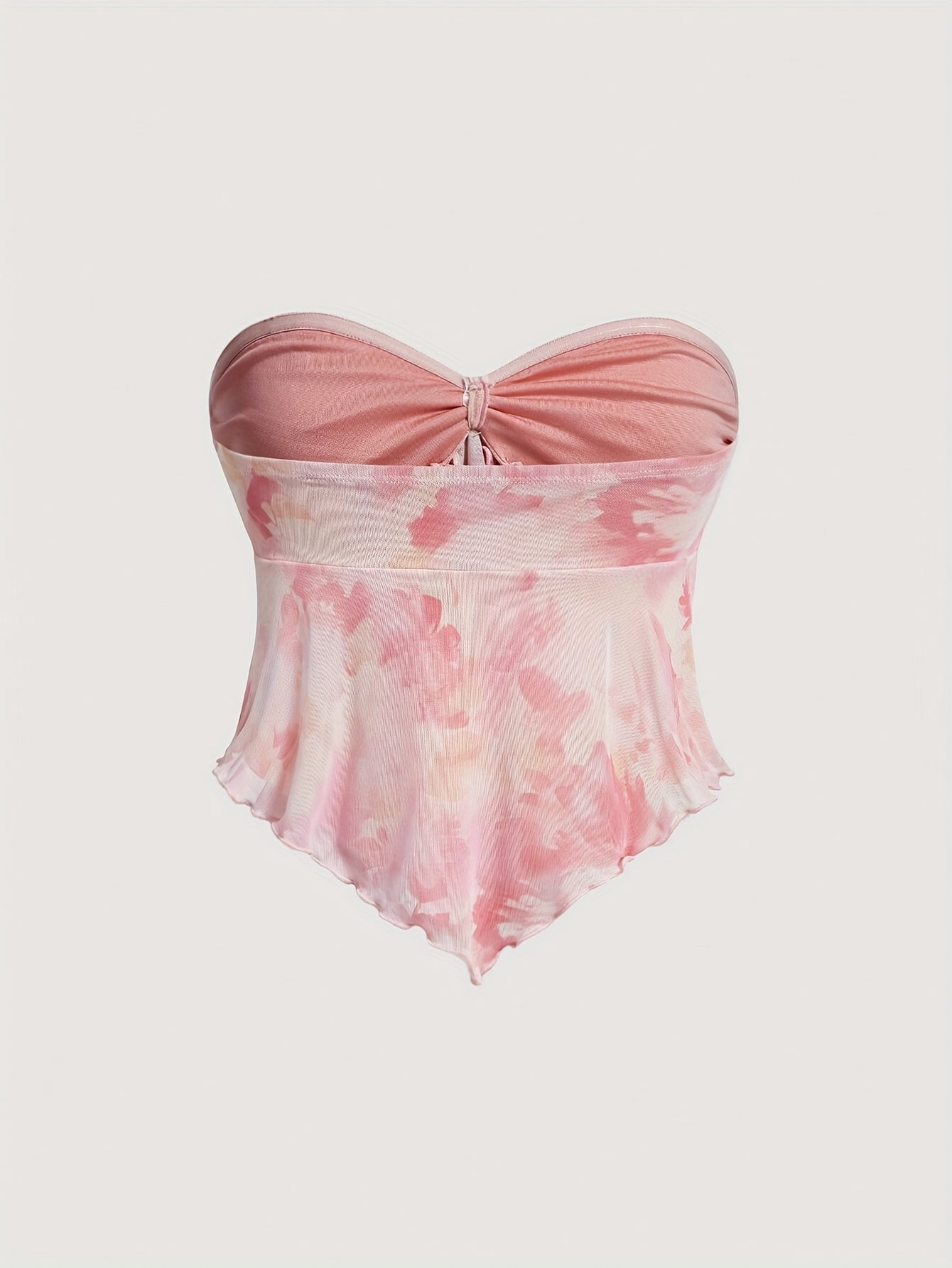 Top bustier donna stile romantico con scollo a cuore e orlo asimmetrico - ideale per serate e uscite estive