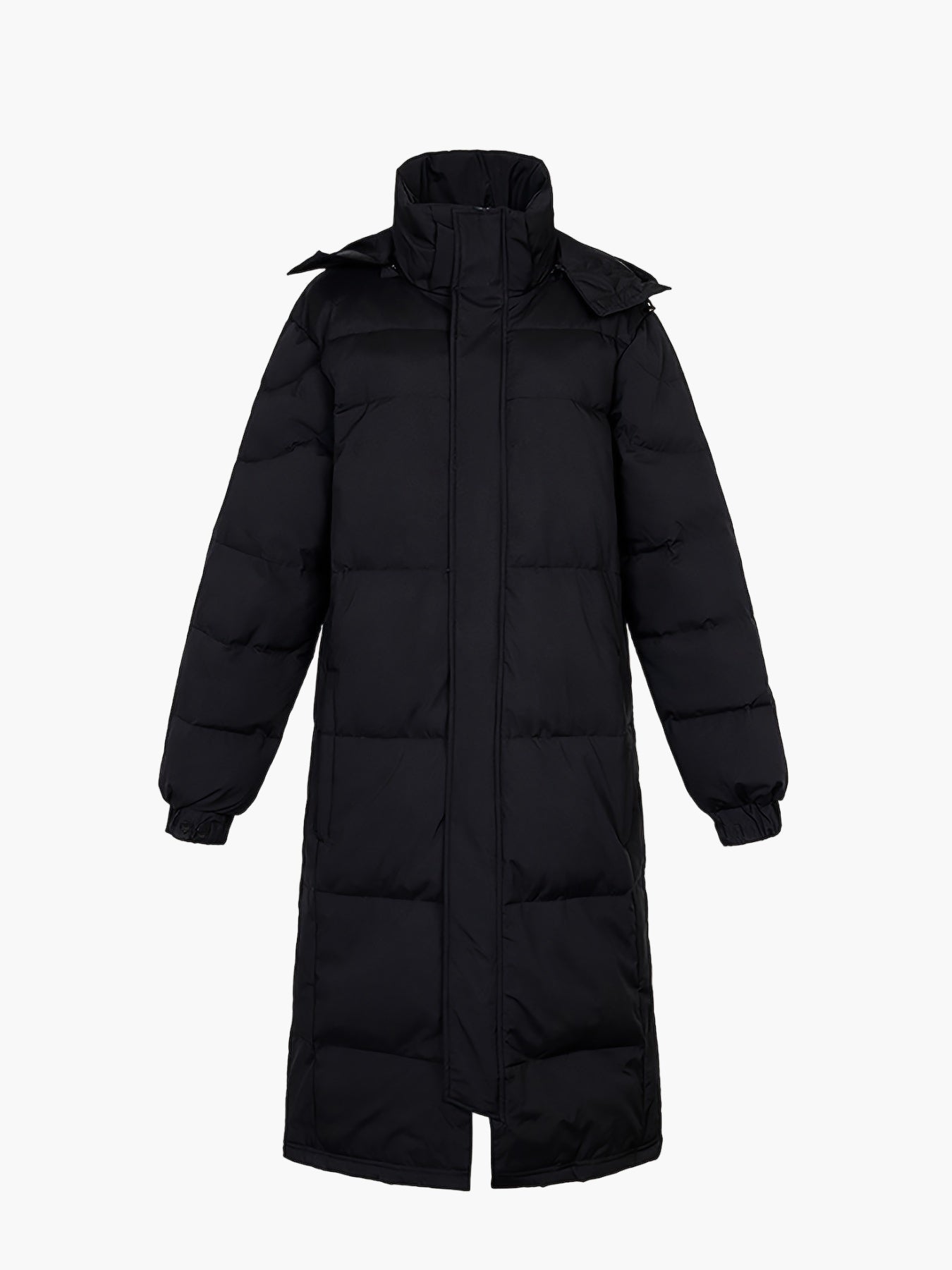 Herr lång dunjacka med huva i urban stil för en avslappnad vinter