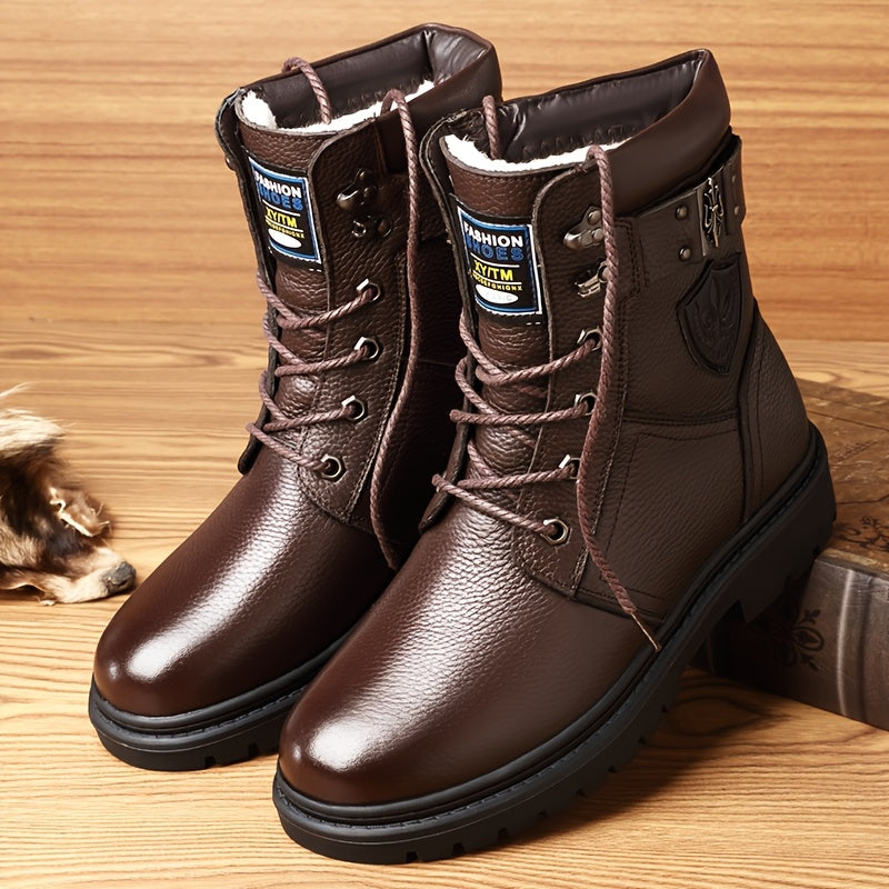 Bottes montantes homme noires à lacets semelle crantée