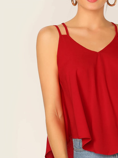 Fließendes Damen-Top mit doppelten Trägern, casual-chic Stil