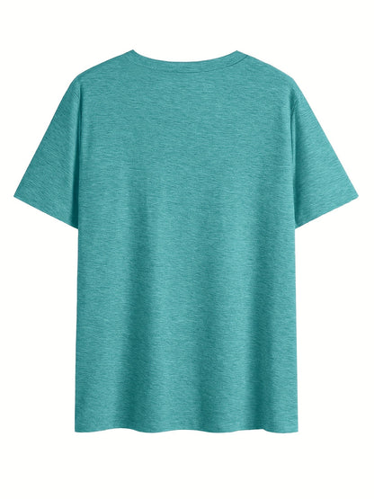 Afslappet dame-T-shirt med V-hals og boheme blomsterprint til sommeren