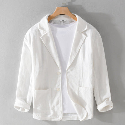 James – Chaqueta de Traje Casual de Manga Corta a Rayas