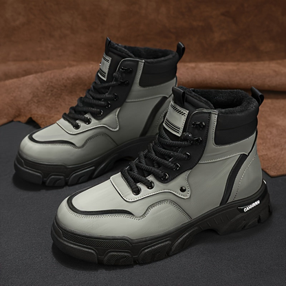 Bottes montantes pour homme, style décontracté, couleur unie
