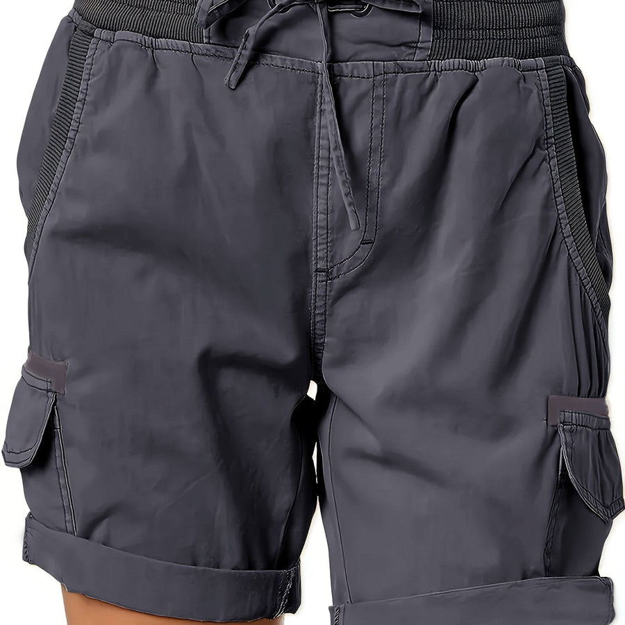 Afslappede cargoshorts til kvinder med lommer og snøre – Ideelle til sommer og fritid