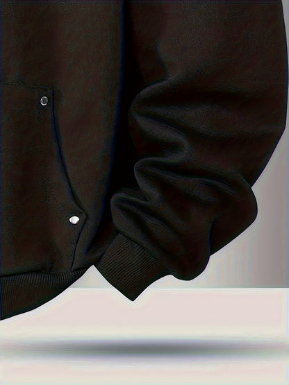Sweat à capuche ample noir col montant zippé pendentif étoile