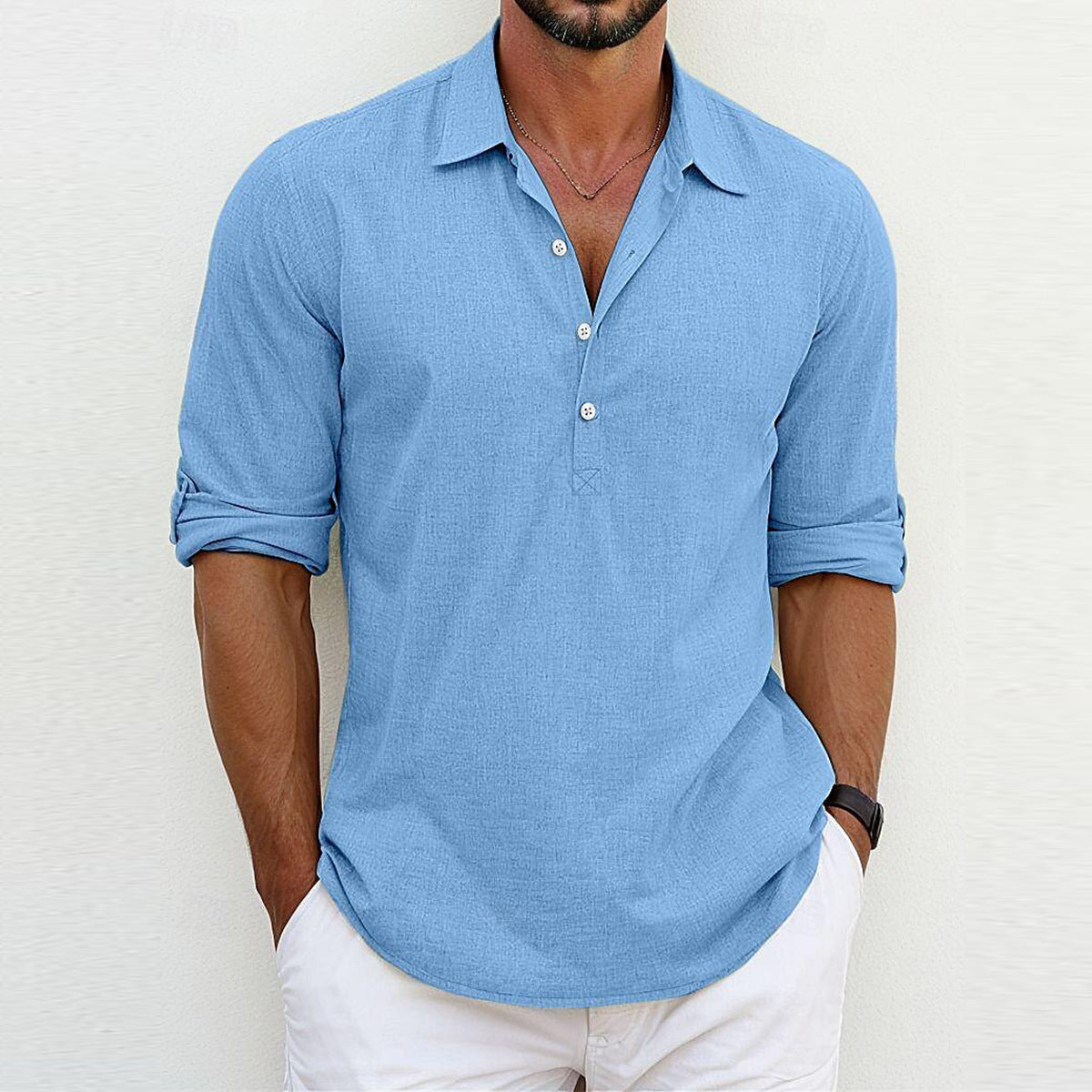 Robbie – Colorful Polo Collar Sweater for Men
