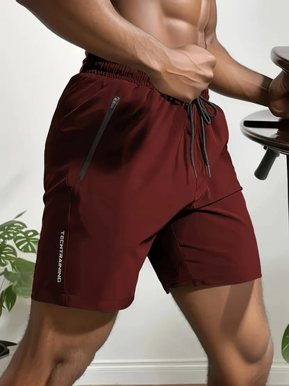 Short de sport pour homme style fitness avec poches zippées - Idéal entraînement et gym