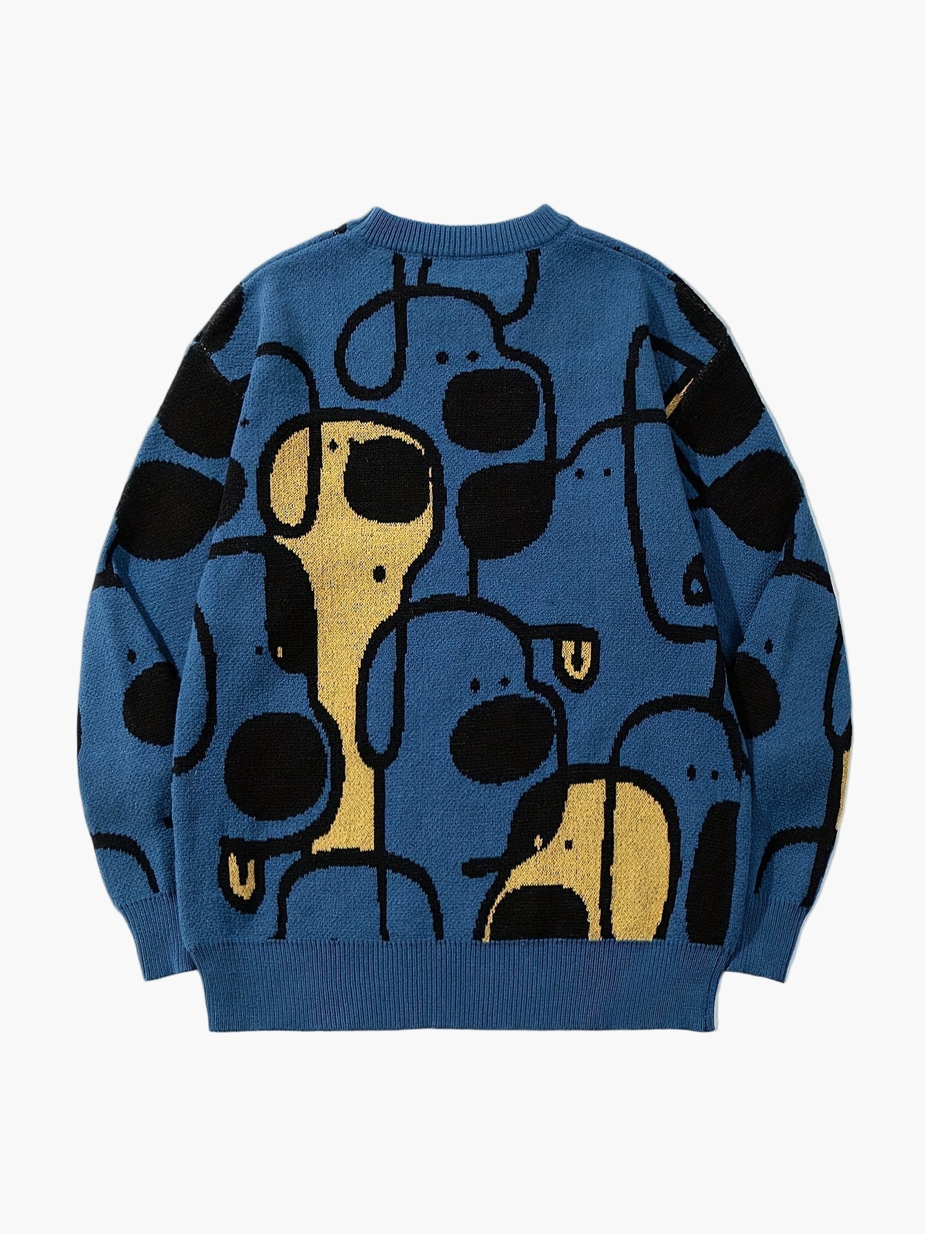 Męski sweter z graficznym wzorem psa, casual na jesień i zimę