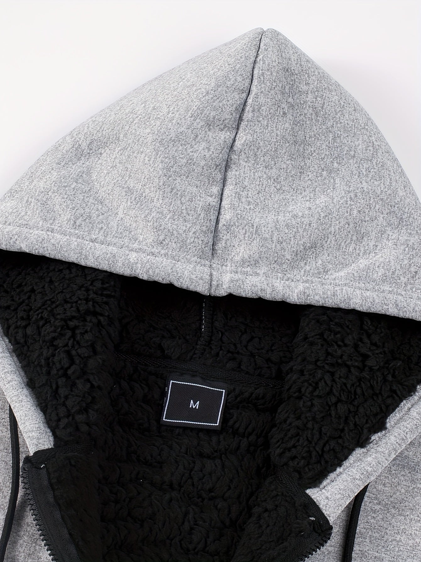 Sweat à Capuche Zippé Homme Doublure Molleton Gris Clair Chaud