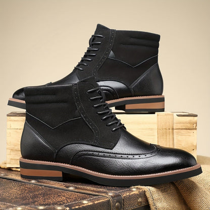 Bottes Chukka homme brogues bicolores à lacets style habillé