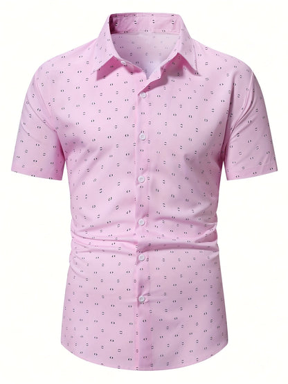 Chemise à manches courtes homme style casual imprimé élégant pour bureau ou sorties
