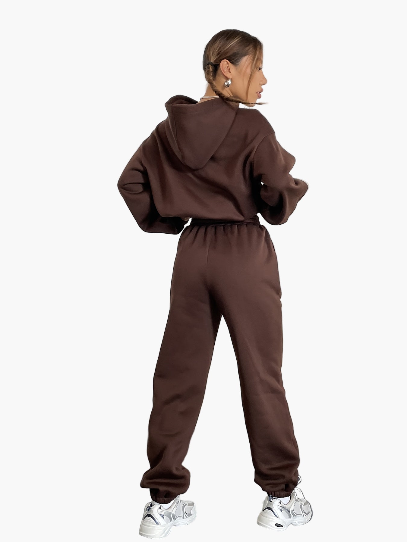 Lässiges Damen-Sportanzug-Set – Kapuzenpullover und Jogginghose – bequemer urbaner Stil