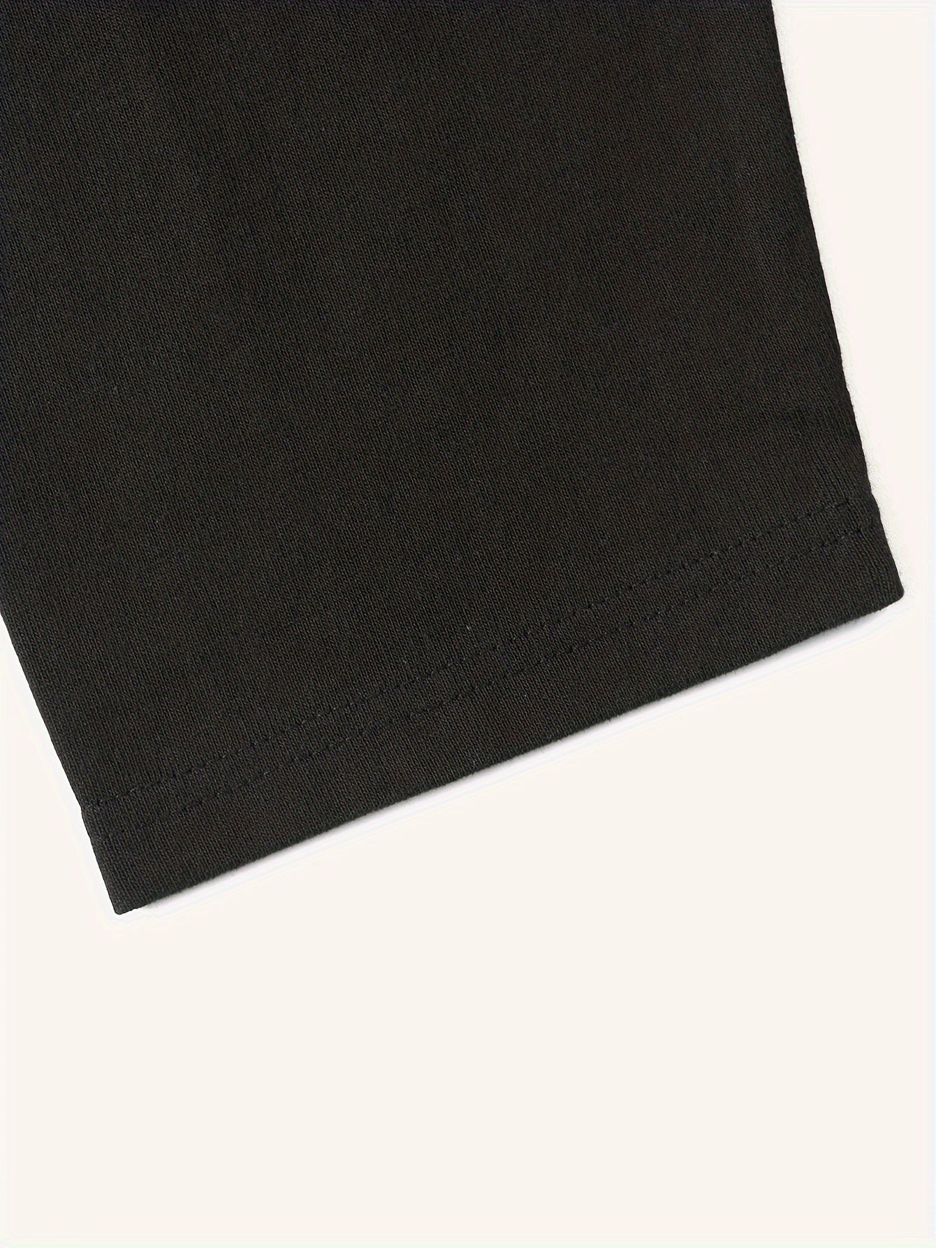 T-shirt Homme Manches Longues Uni Col Rond Ample Noir ou Blanc