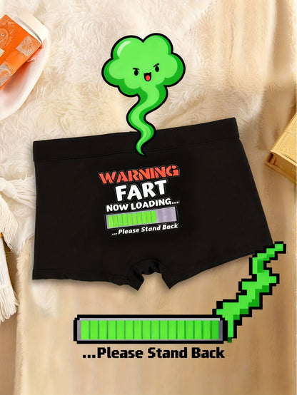 Boxer umoristico uomo - Intimo divertente "Attenzione: Peti in caricamento" stile geek - Idea regalo divertente