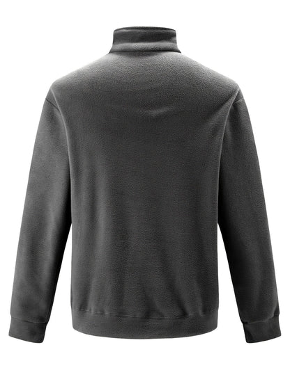 Polaire Homme Demi-Zip Col Montant Manches Longues Poches Latérales