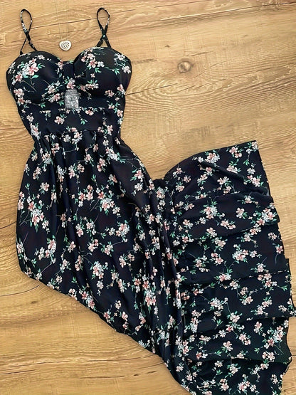 Vintage stijl lange jurk met stippen voor elegante en chique dames
