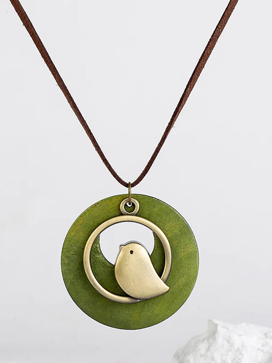 Ronde Hanger Ketting Retro Stijl Uniseks voor Geschenk of Reis