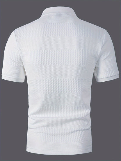 Polo homme ajusté style casual à motif géométrique pour l'été