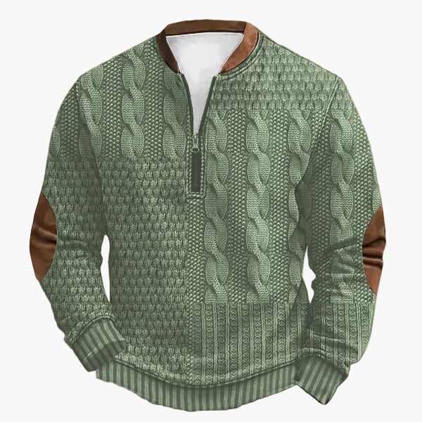 Pull décontracté à col zippé style tricot pour homme – Look moderne pour l’automne et l’hiver