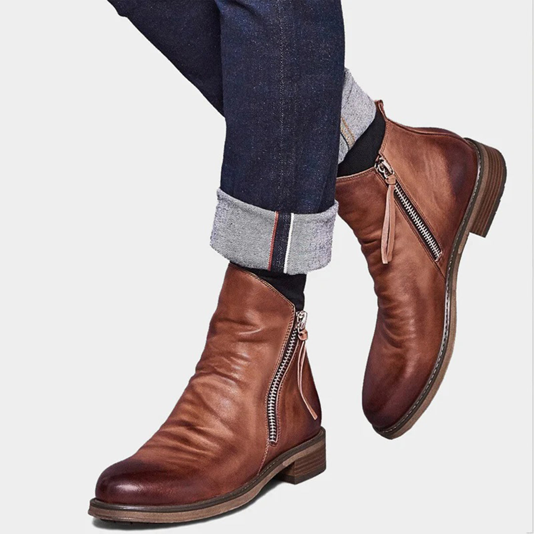 Eleganta zipboots för män med avslappnad urban stil