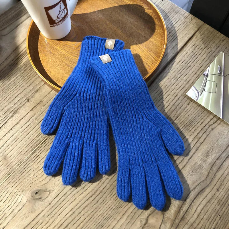 Soft Unisex Ribbed Knitted Gloves for Winter