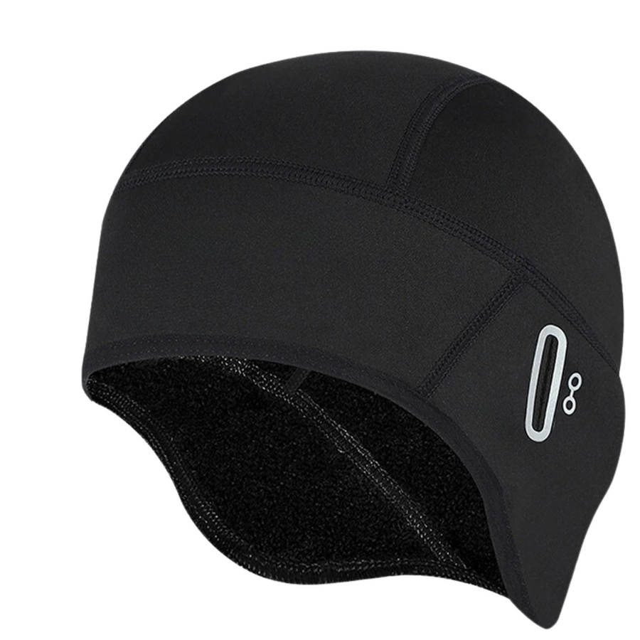 Gorro de ciclismo/deportivo forrado de forro polar con orejeras - Gris jaspeado