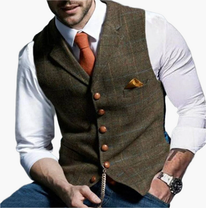 Elegancka męska kamizelka vintage w stylu dżentelmena – idealna na biznes i specjalne okazje