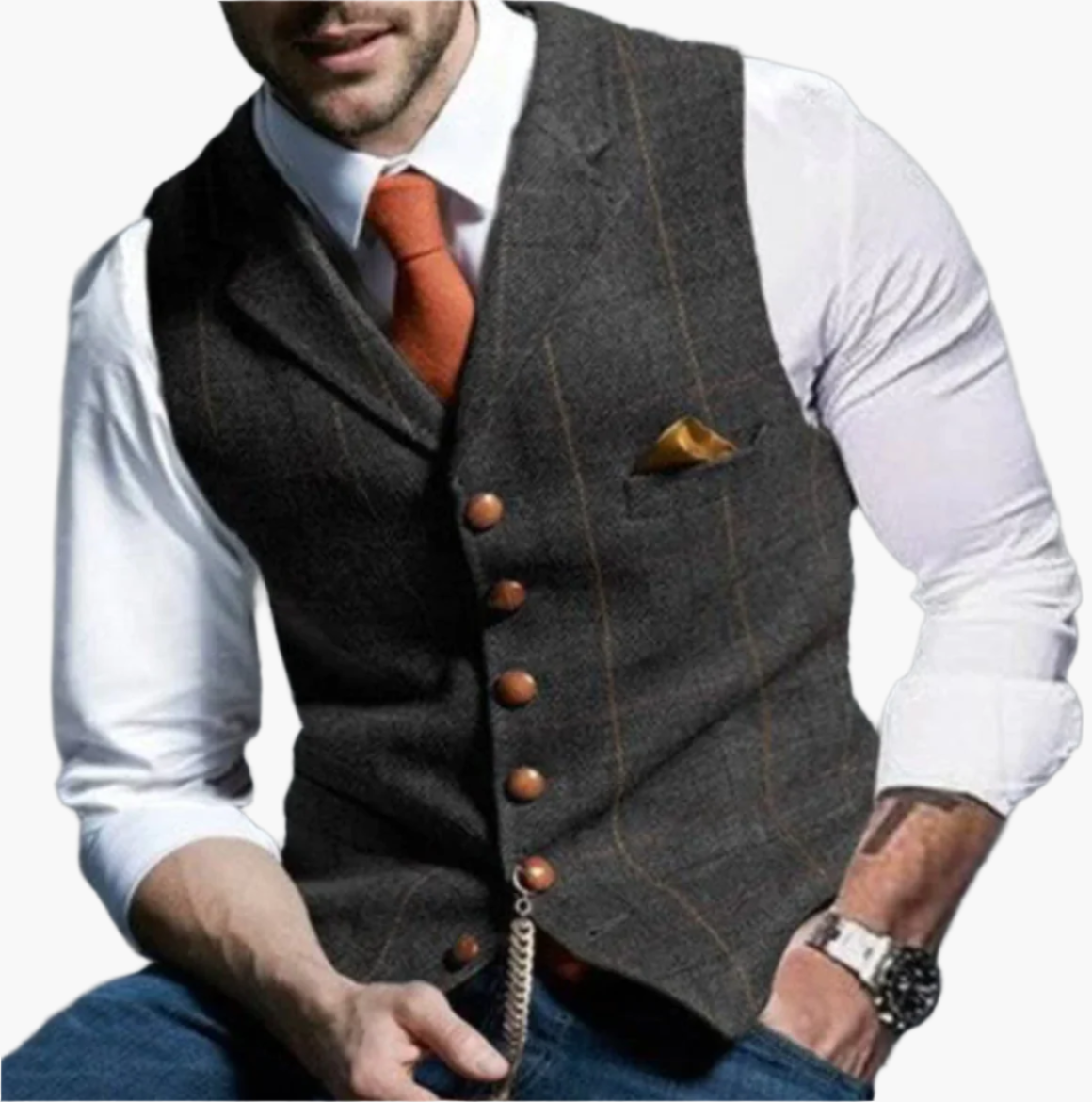 Elegancka męska kamizelka vintage w stylu dżentelmena – idealna na biznes i specjalne okazje