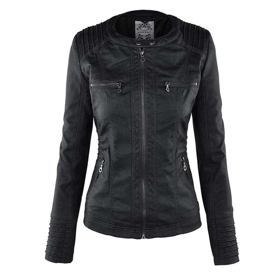 Chaqueta de mujer estilo motero con capucha – Elegante y versátil para todas las estaciones