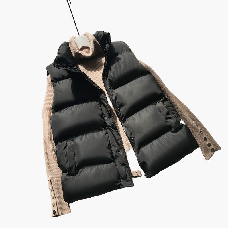 Bodywarmer matelassé femme style décontracté pour l'extérieur et la mi-saison
