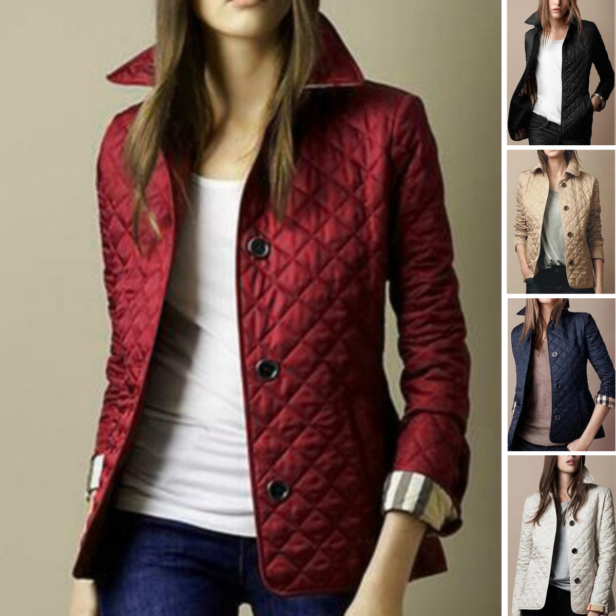 Chaqueta acolchada para mujer elegante y ligera para todas las estaciones