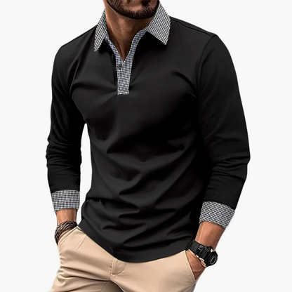 Polo à manches longues homme style décontracté élégant