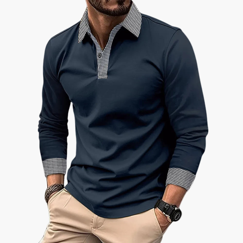 Polo à manches longues homme style décontracté élégant
