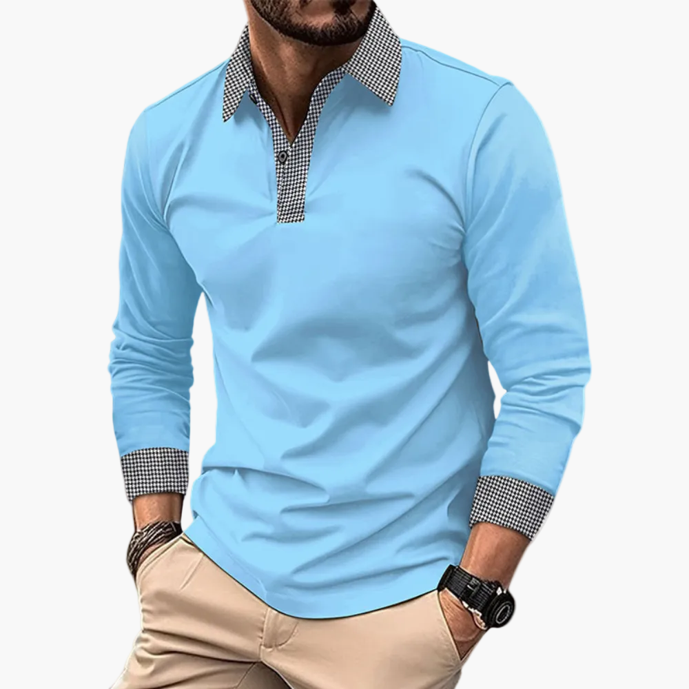 Polo à manches longues homme style décontracté élégant