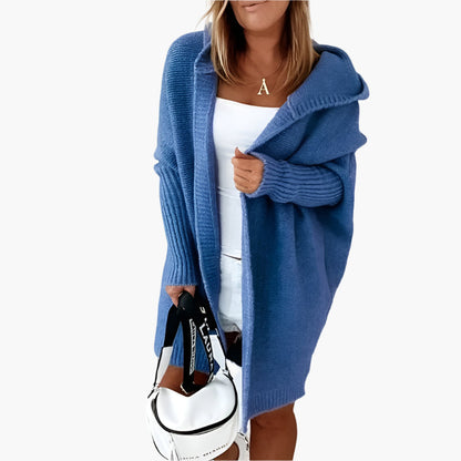 Cardigan para mujer casual con capucha estilo acogedor, ideal para otoño e invierno