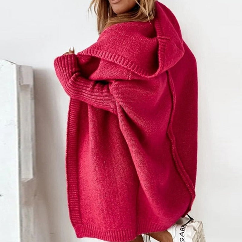 Cardigan para mujer casual con capucha estilo acogedor, ideal para otoño e invierno