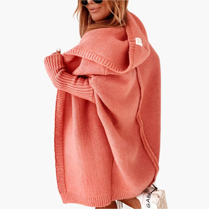 Cardigan para mujer casual con capucha estilo acogedor, ideal para otoño e invierno