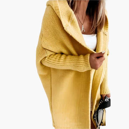Cardigan para mujer casual con capucha estilo acogedor, ideal para otoño e invierno