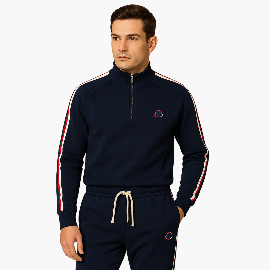 Survêtement Homme Style Moderne Demi-Zip Polyvalent pour Loisirs et Sport