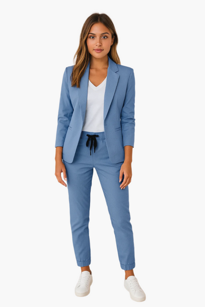 Elegancki damski garniturowy dres w stylu casual do biura i na co dzień