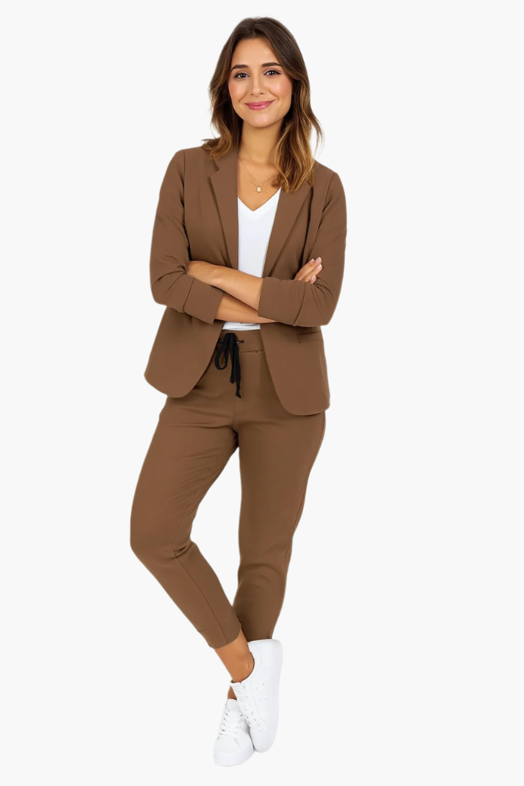 Elegancki damski garniturowy dres w stylu casual do biura i na co dzień