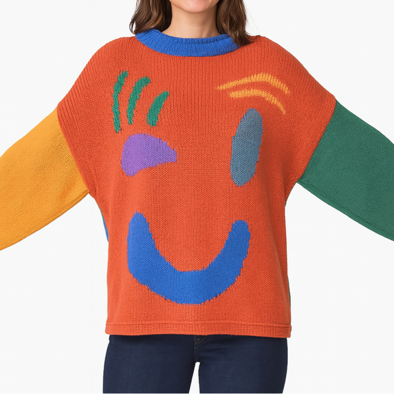 Comfortabele artistieke stijl trui voor dames – Ontspannen en originele look