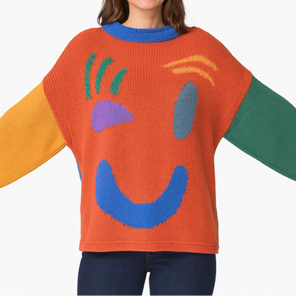 Comfortabele artistieke stijl trui voor dames – Ontspannen en originele look